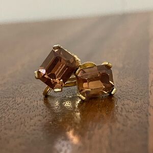 Vintage Lisner Orange Glass Screwback Earrings